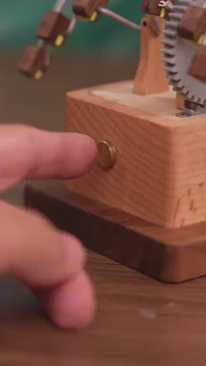 Handcrafted Wooden Manta Ray Automaton